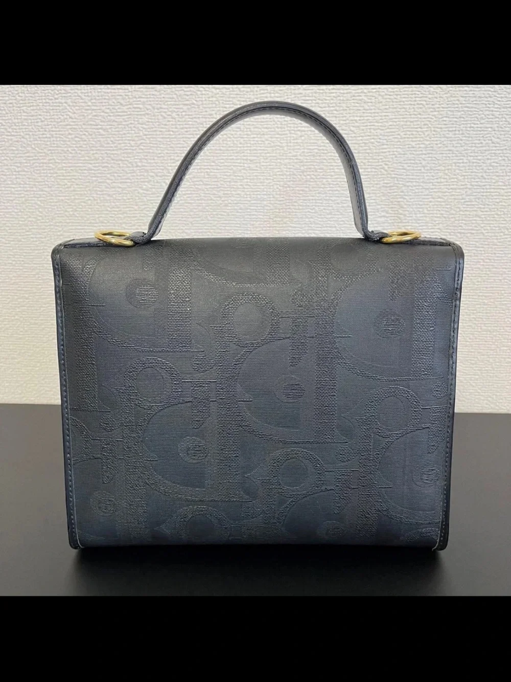 Dior Black Top Handle Satchel with Gold Hardware